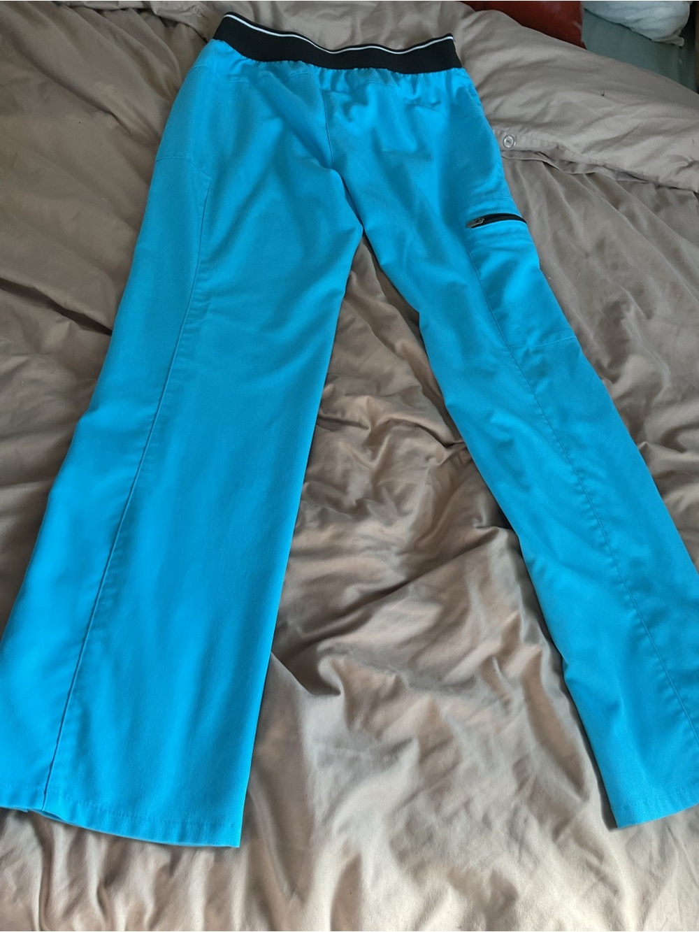 Grey's Anatomy pro wear Barco Teal Spandex Stretch Scrub bottoms size xs petite - Picture 9 of 12